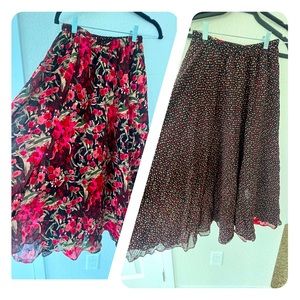 Women’s Vintage Coldwater Creek reversible maxi polka skirt size P small.